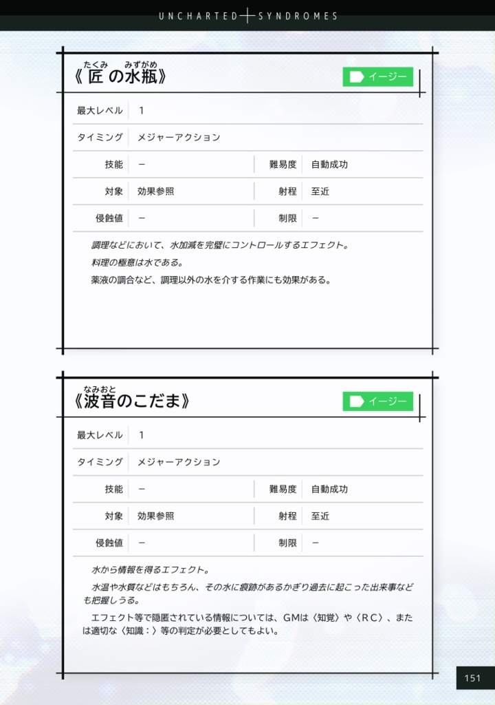 【DX3rd】アンチャートシンドローム:プレサージ【オリジナルシンドローム集】