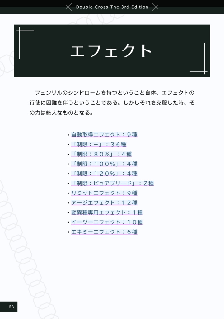 【DX3rd】アンチャートシンドローム:プレサージ【オリジナルシンドローム集】