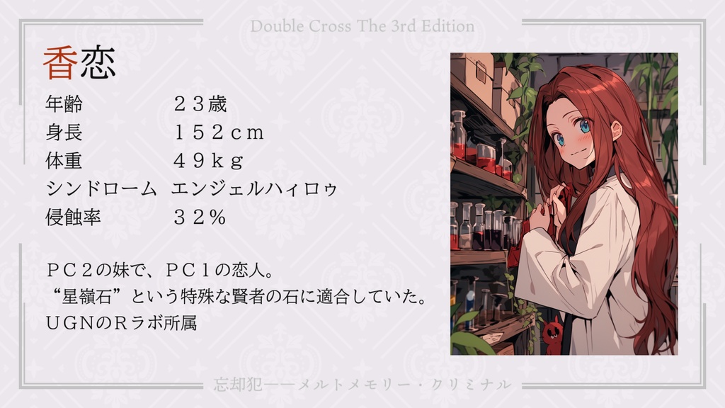 【DX3rd】忘却犯――メルトメモリー・クリミナル【シナリオ】 SPLL:E113160