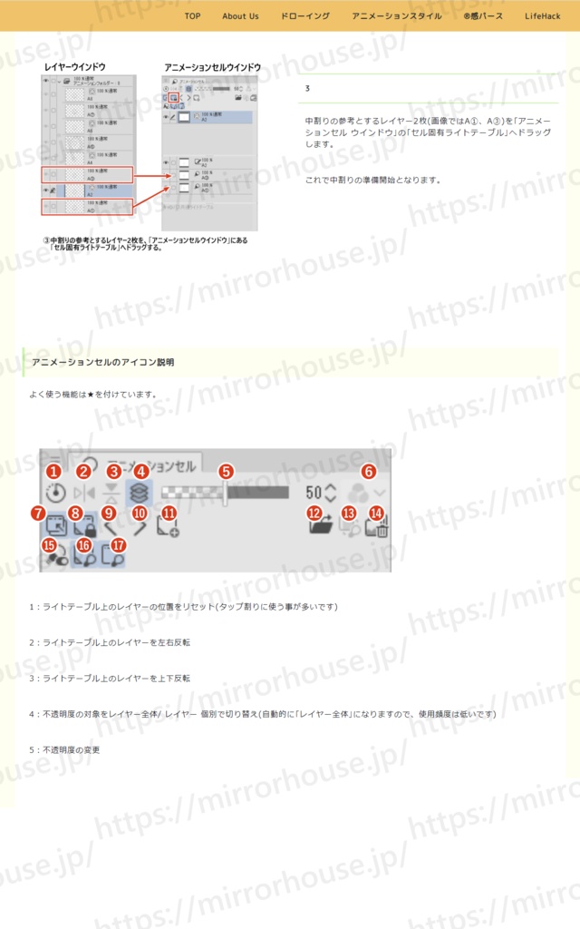 アニメーションスタイル課題 中割り基礎