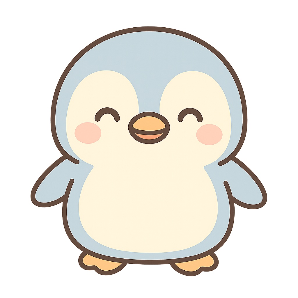 【通常版】かわいいペンギンのオリジナルキャラクター素材(商用利用可)