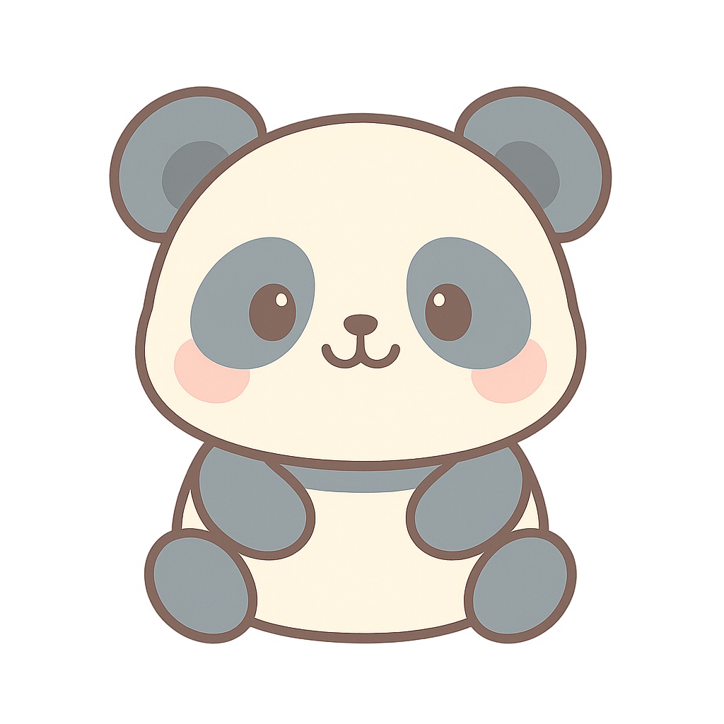 【通常版】かわいいパンダのオリジナルキャラクター素材(商用利用可)