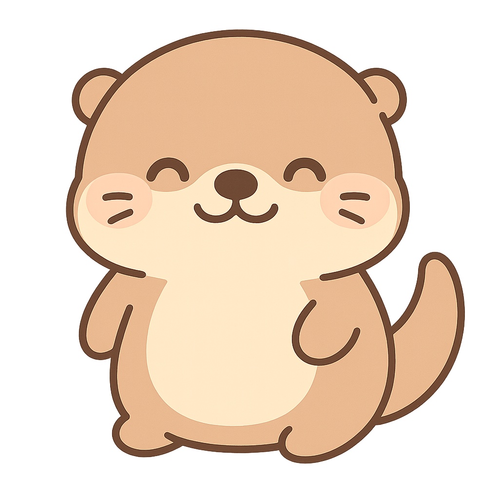 【通常版】かわいいカワウソのオリジナルキャラクター素材(商用利用可)