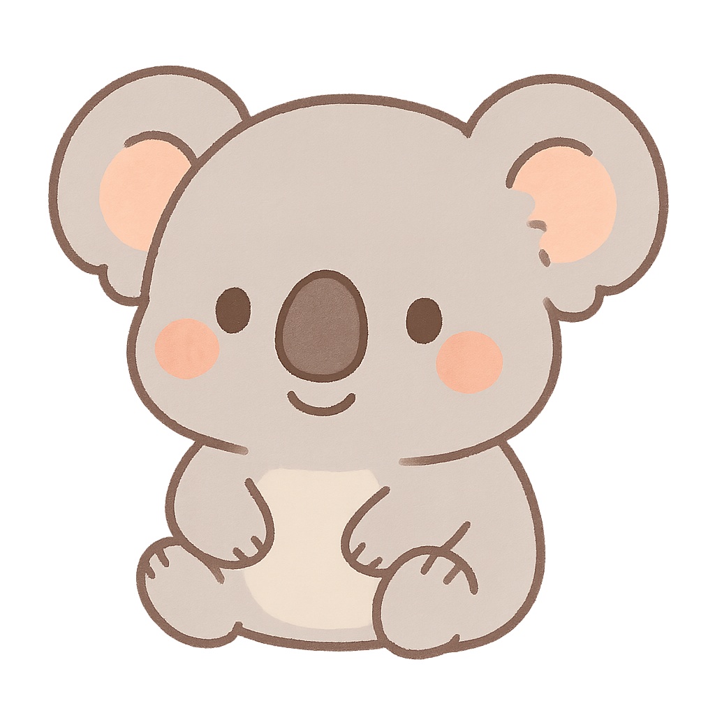 【通常版】かわいいコアラのオリジナルキャラクター素材(商用利用可)
