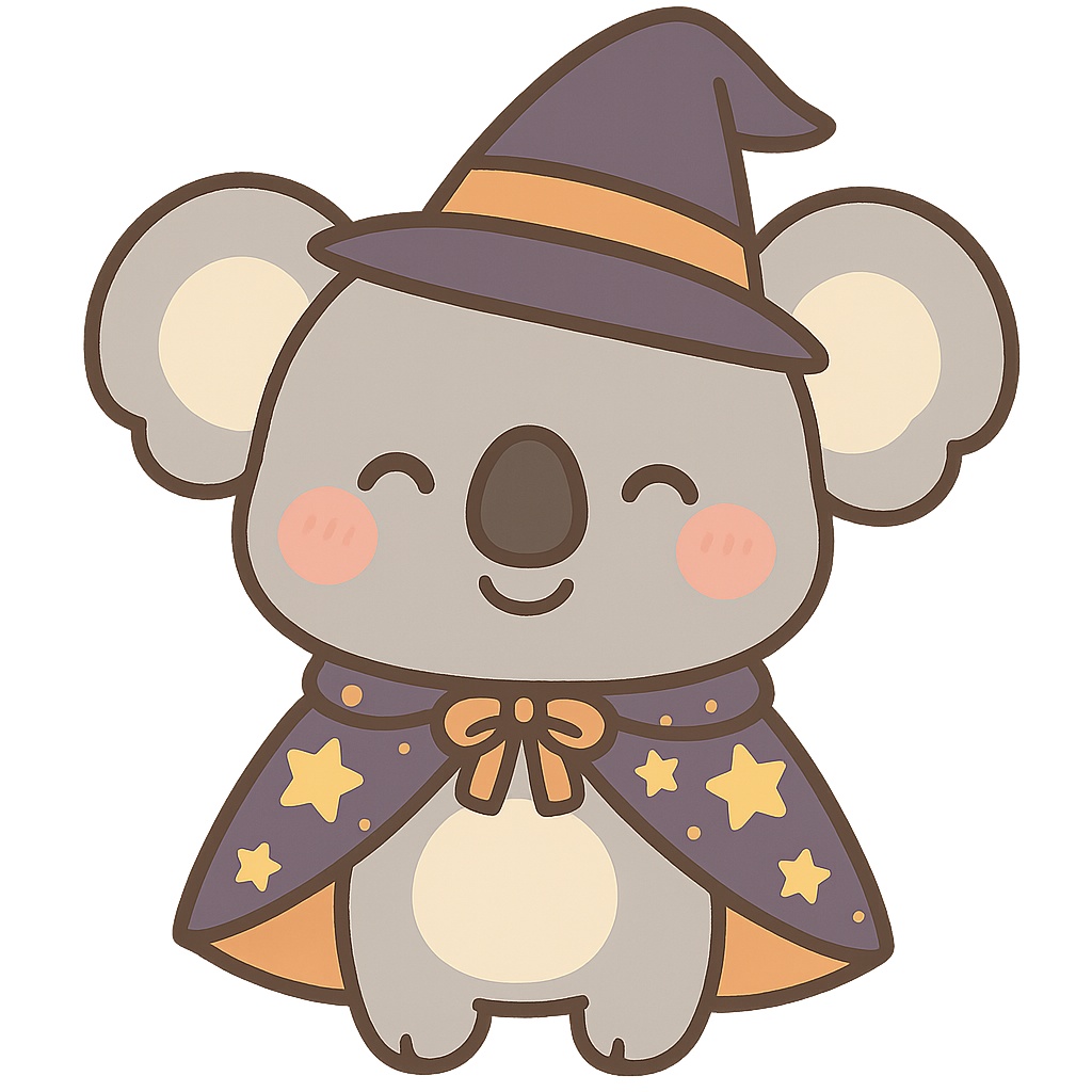 【ハロウィン版】かわいいコアラのオリジナルキャラクター素材（商用利用可）