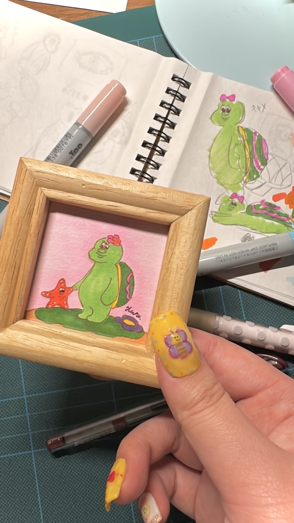 ミニ原画 イラスト 額付き