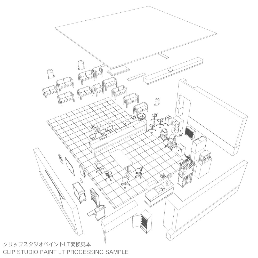 3D病院のナースステーション 3D-Nurse station in hospital (cs3o/fbx)