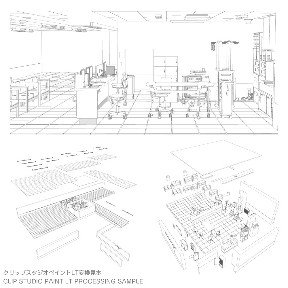 3D病院のナースステーション 3D-Nurse station in hospital (cs3o/fbx)