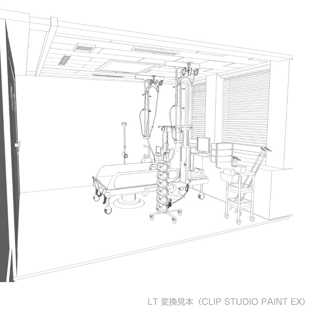 3D病院の集中治療室(ICU)cs3o/fbx