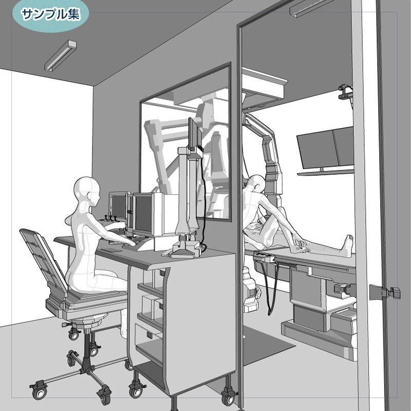 CLIP STUDIO向け 3D病院の放射線科の血管造影室(血管撮影室/アンギオ室) cs3o/csmo