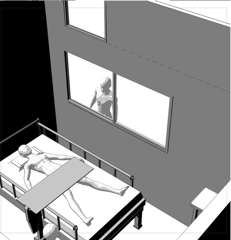 CLIP STUDIO向け 3D精神科病院の保護室(隔離室/保護観察室/病棟個室) cs3o/csmo