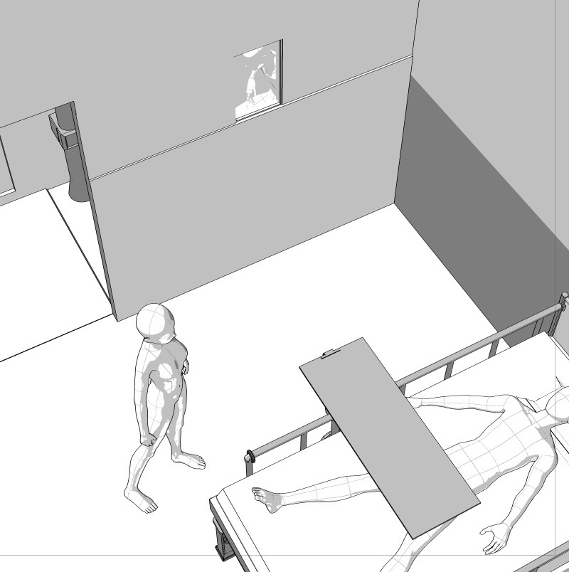 CLIP STUDIO向け 3D精神科病院の保護室(隔離室/保護観察室/病棟個室) cs3o/csmo