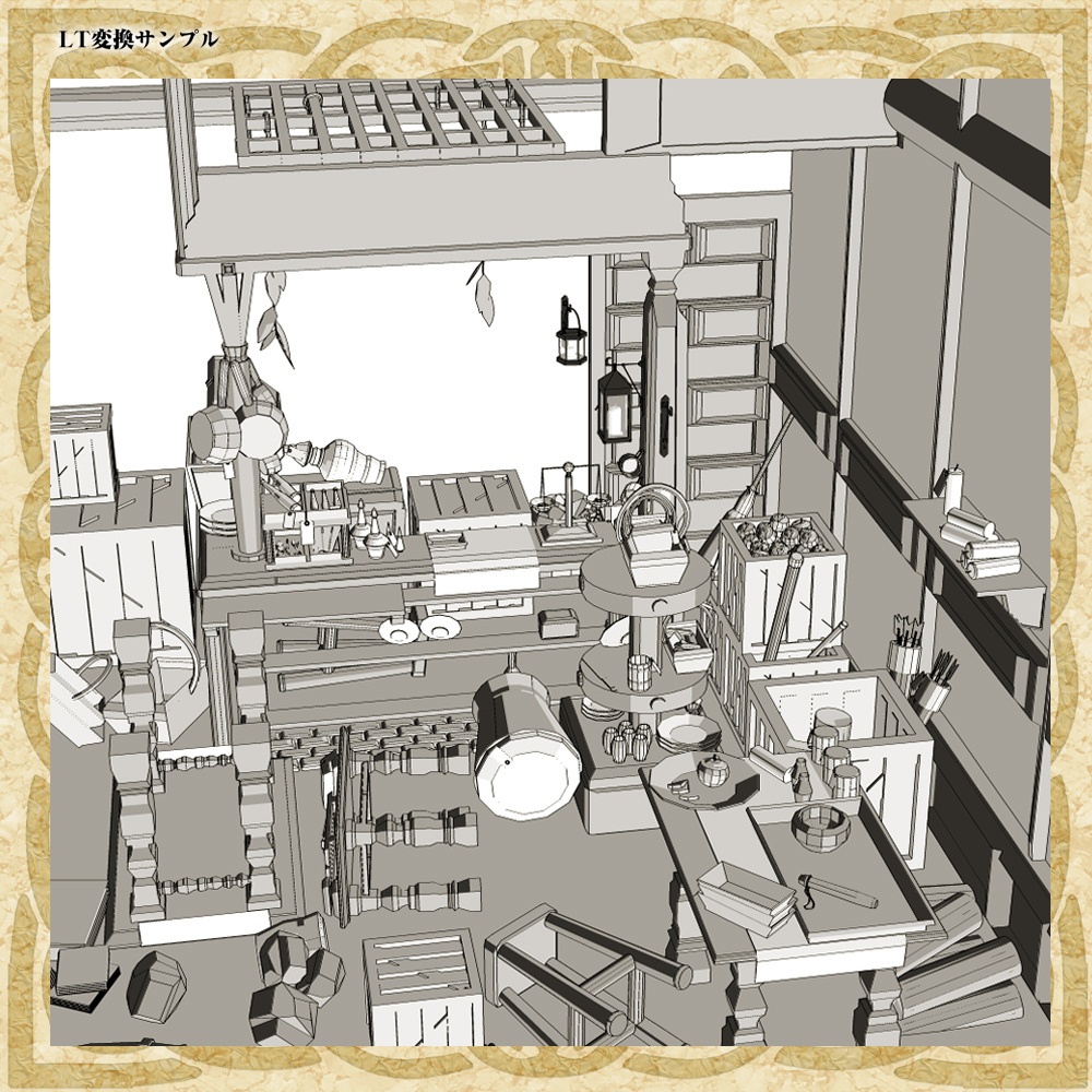 3D中世ファンタジーアイテム店 外観&内観 cs3o/fbx