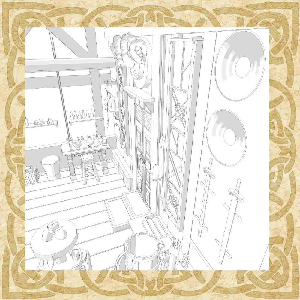 3D中世ファンタジーアイテム店 外観&内観 cs3o/fbx