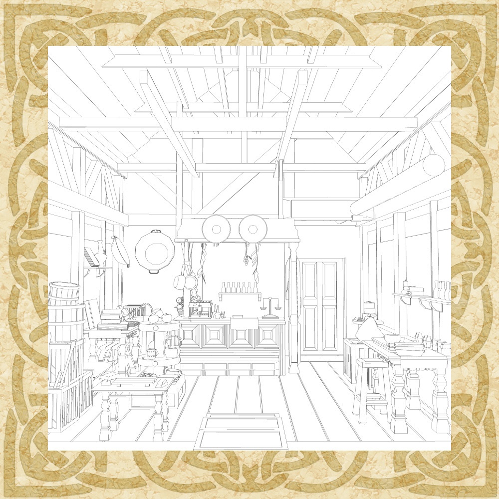 3D中世ファンタジーアイテム店 外観&内観 cs3o/fbx