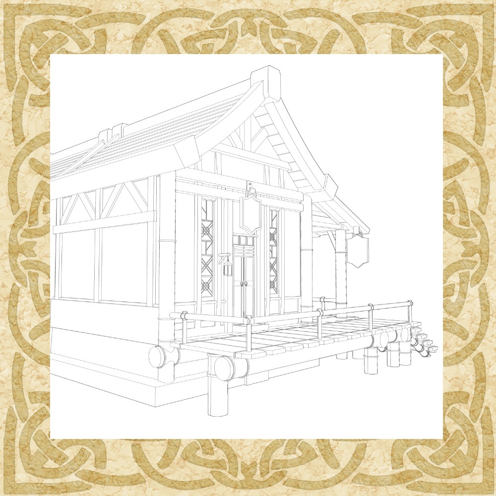 3D中世ファンタジーアイテム店 外観&内観 cs3o/fbx