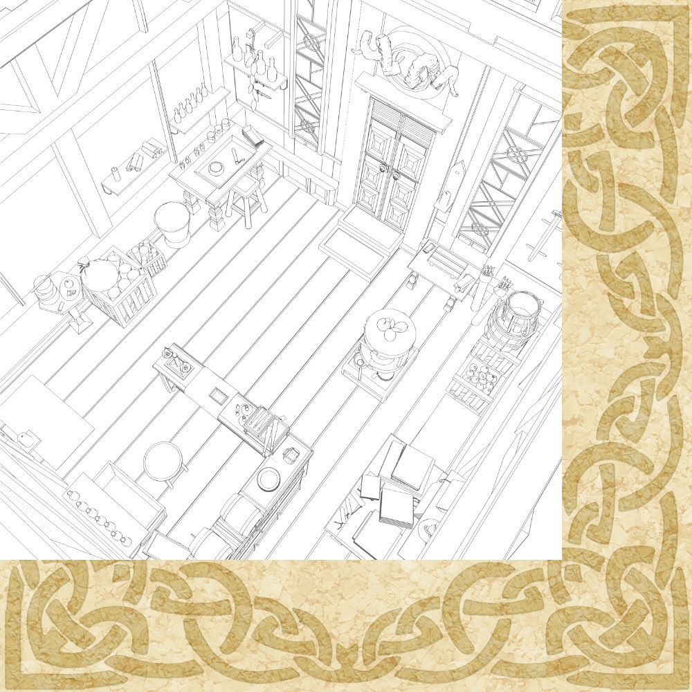 3D中世ファンタジーアイテム店 外観&内観 cs3o/fbx