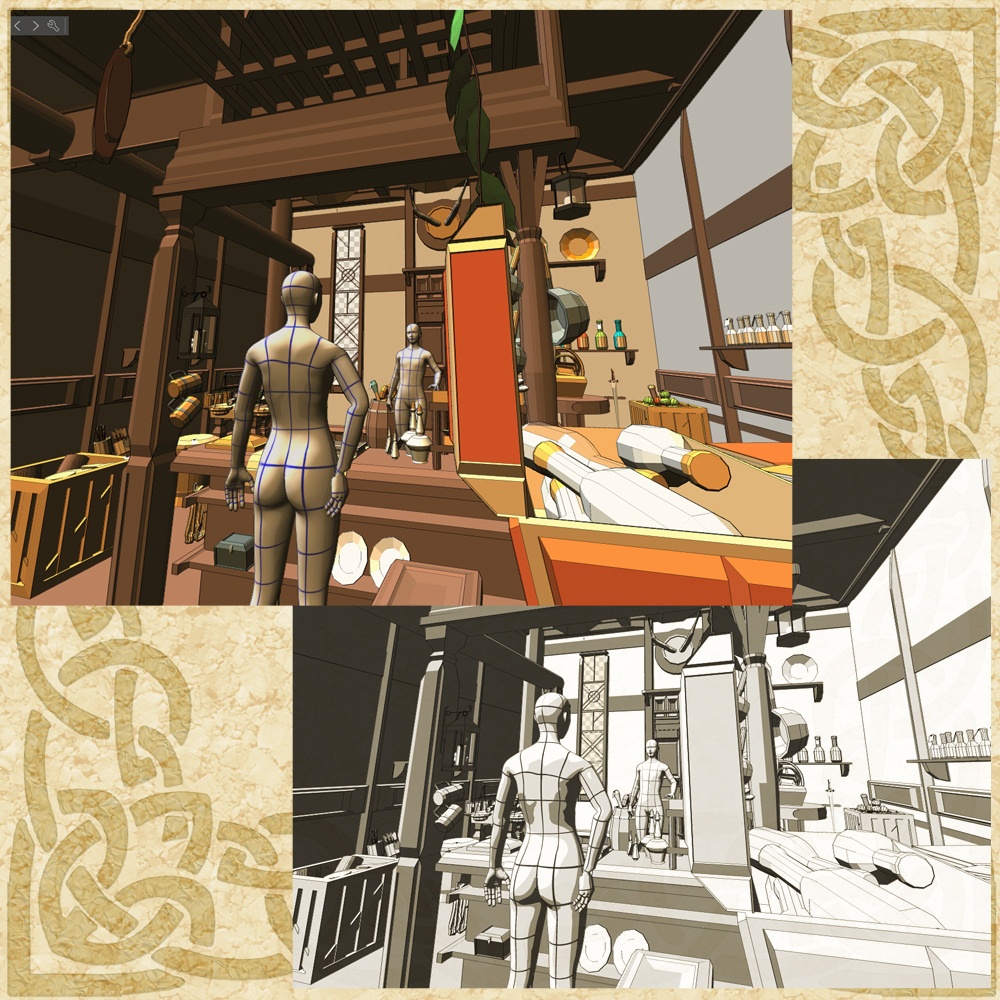 3D中世ファンタジーアイテム店 外観&内観 cs3o/fbx