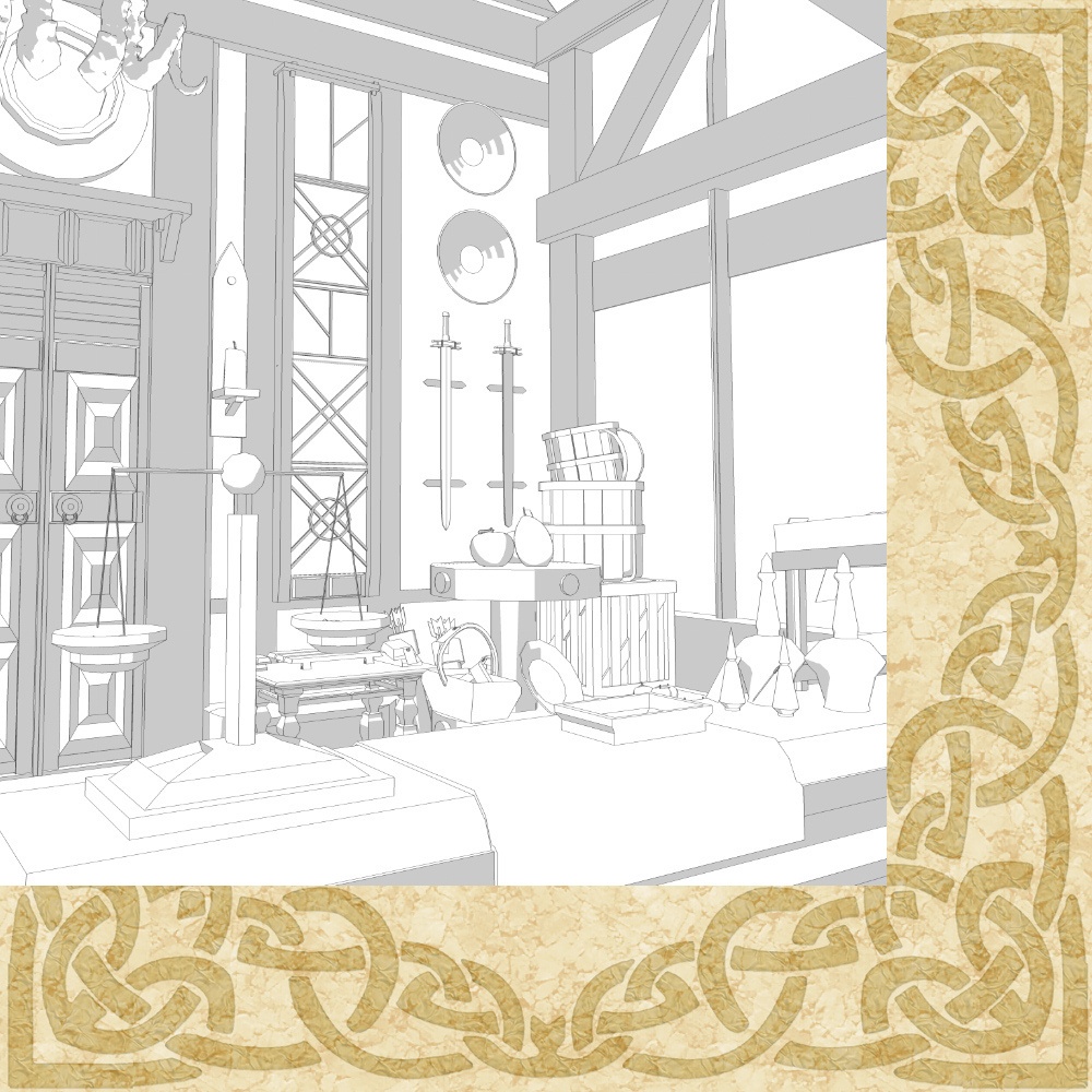 3D中世ファンタジーアイテム店 外観&内観 cs3o/fbx