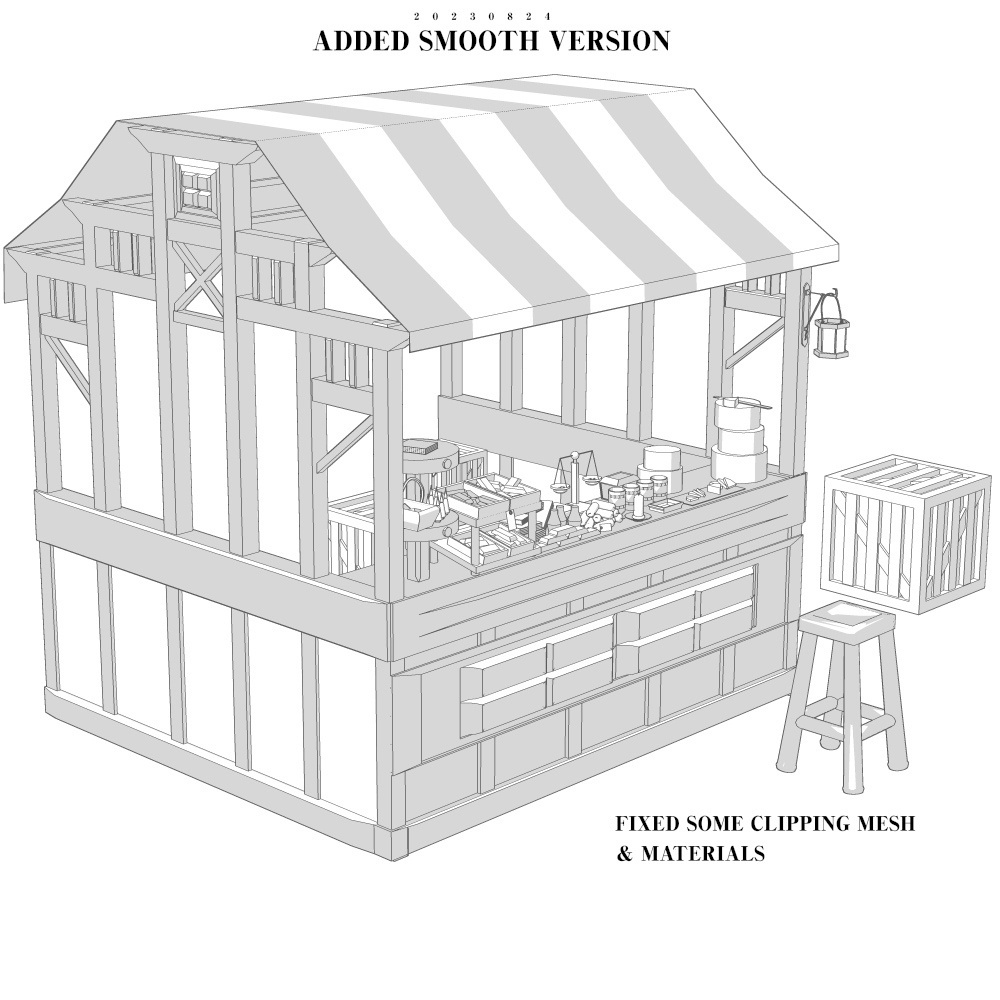 3D万能中世ファンタジー屋台市場 cs3o/fbx