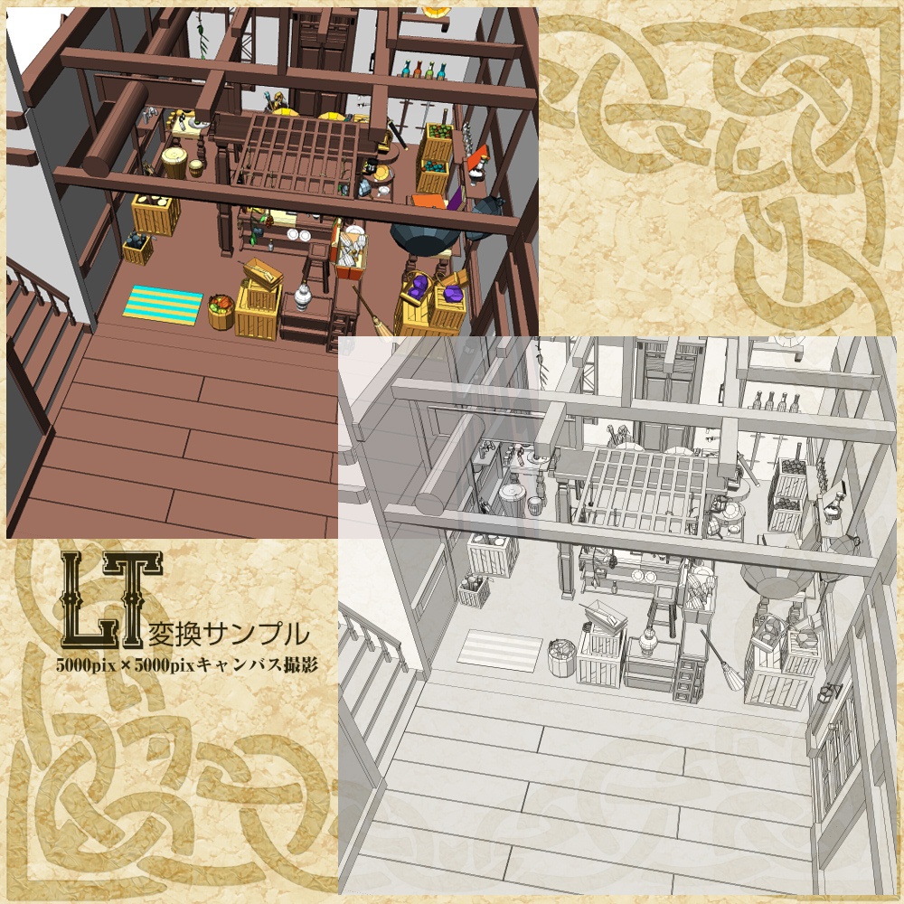 3D万能中世ファンタジー階段&廊下 cs3o/fbx/csmo