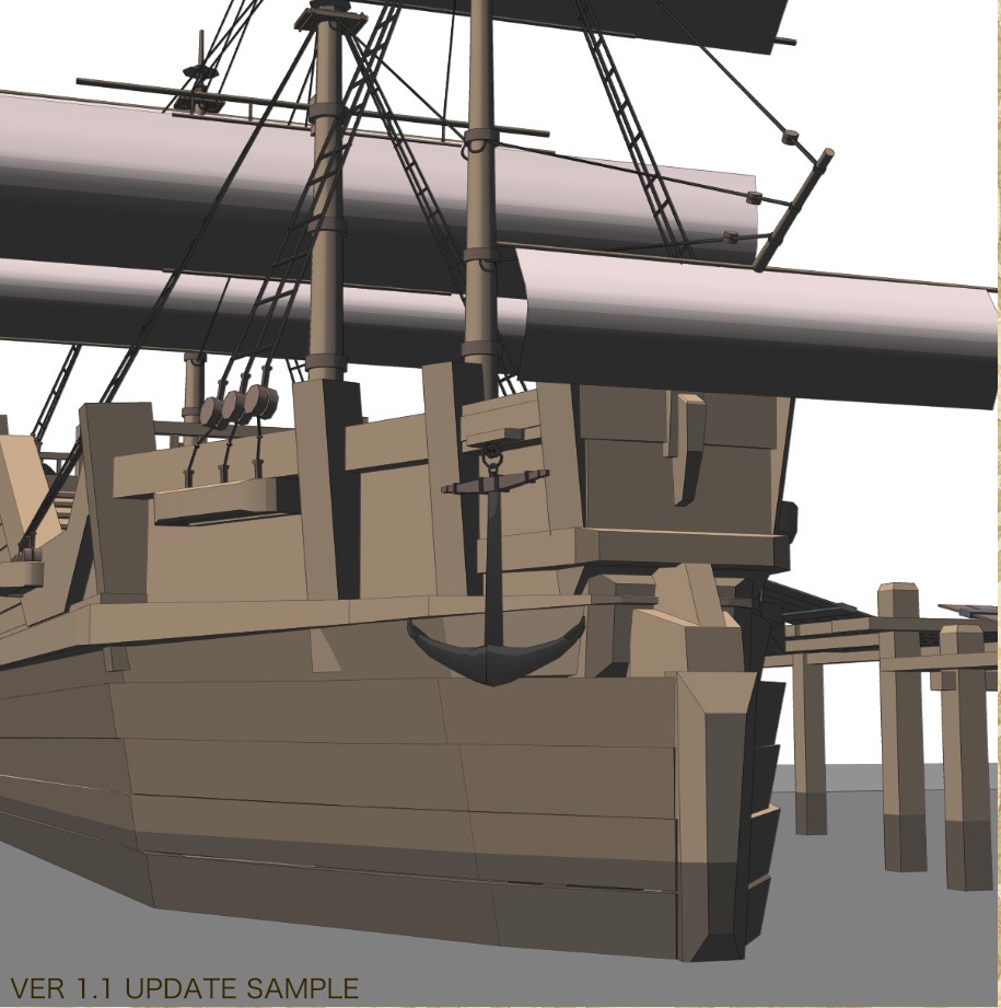 3D中世ファンタジー帆船(fbx/cs3o)