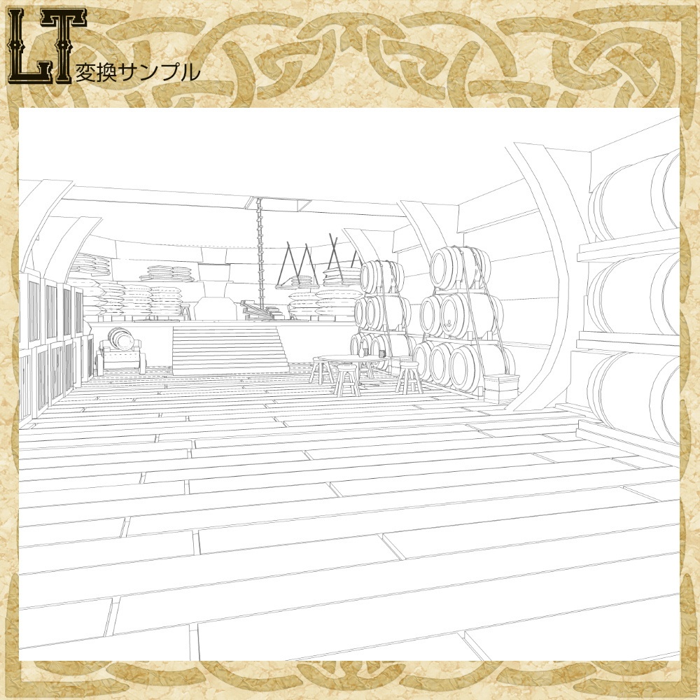 3D中世ファンタジー帆船(fbx/cs3o)