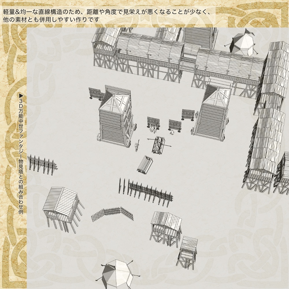 3D万能中世ファンタジー戦場キット(fbx/cs3o)