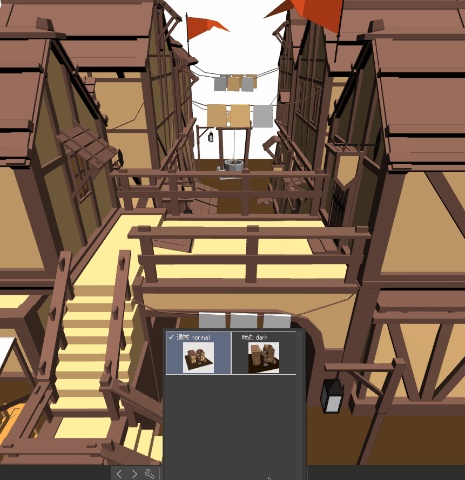 3D中世ファンタジー路地裏通り(cs3o/fbx)