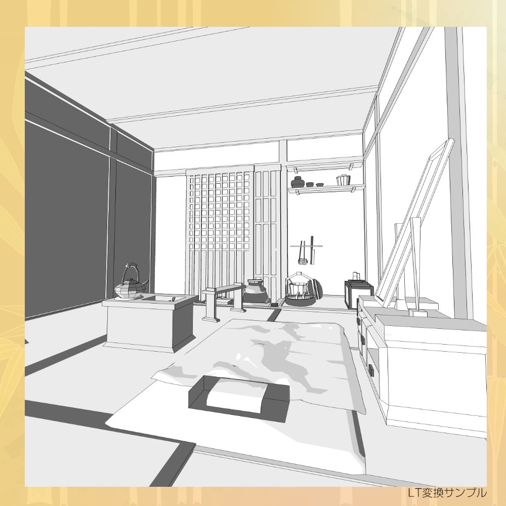 3D江戸大正日本の長屋(cs3o/fbx)