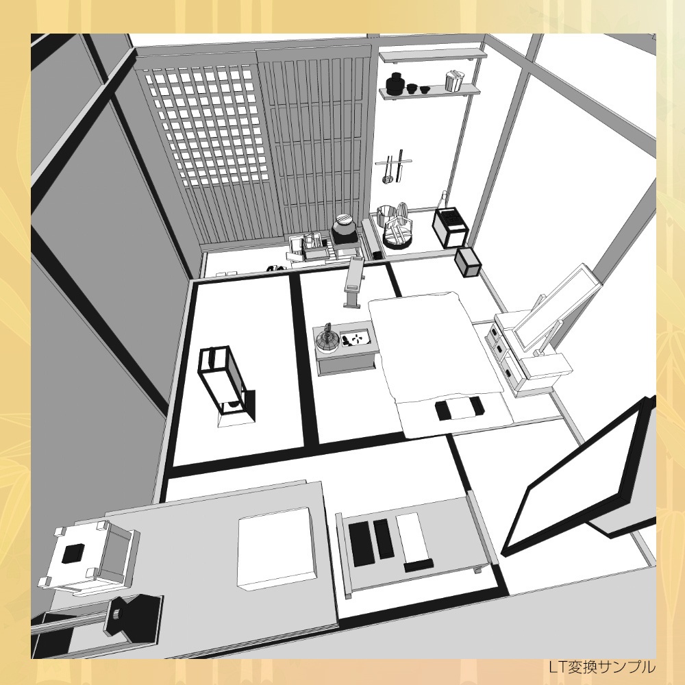 3D江戸大正日本の長屋(cs3o/fbx)