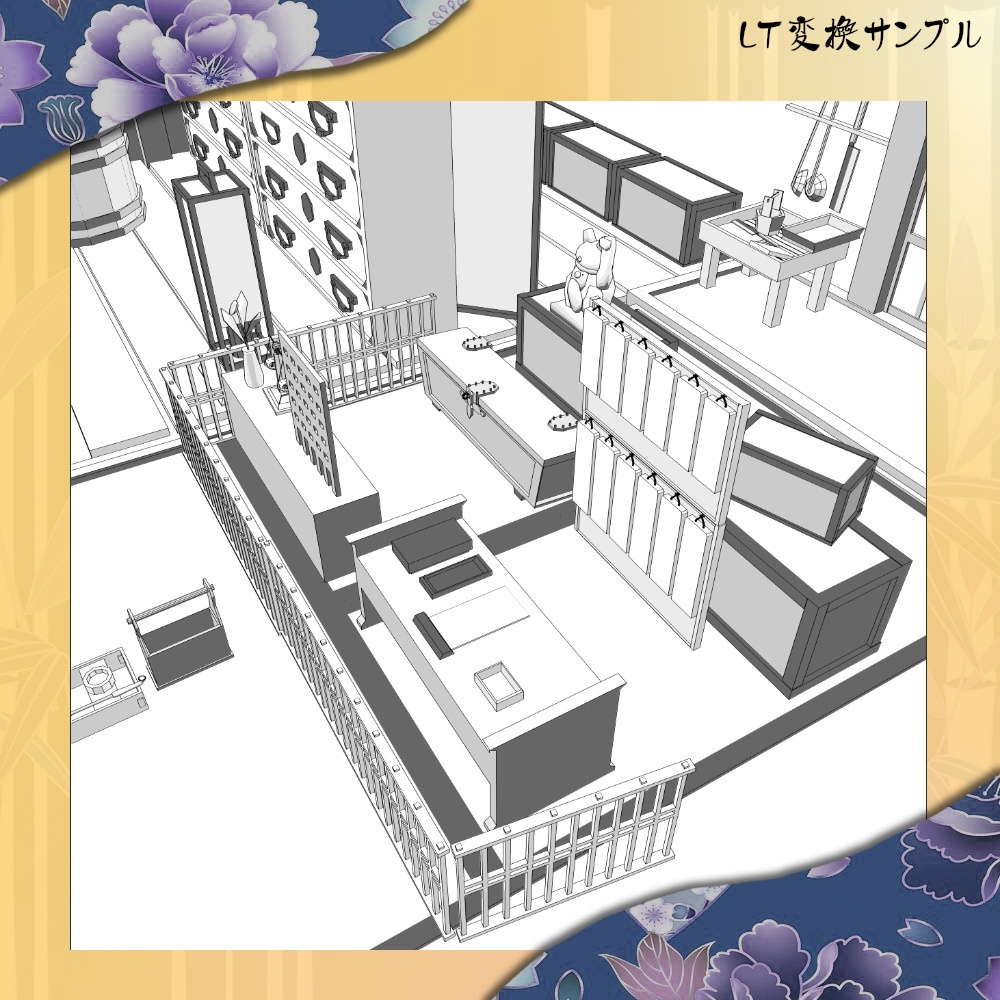 3D江戸大正日本の商家(店屋)(cs3o/fbx)