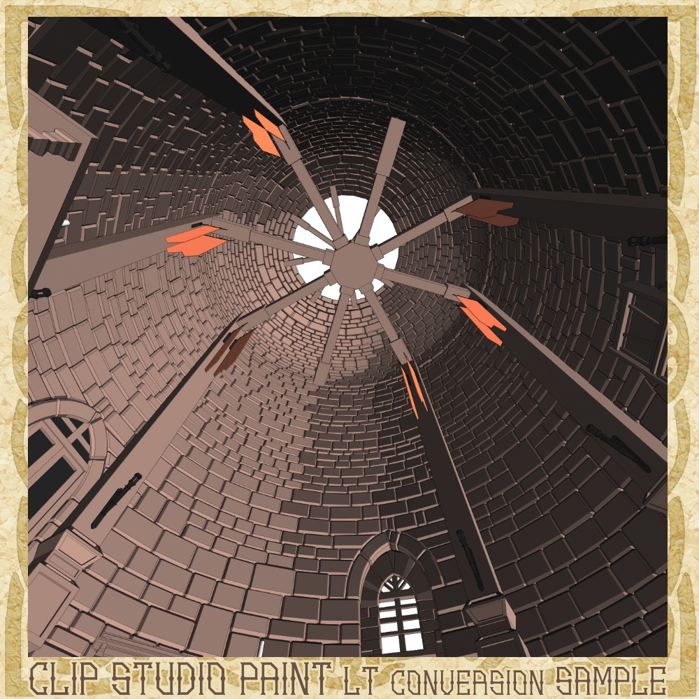 3D中世ファンタジー城砦の円卓の会議室(cs3o/fbx)