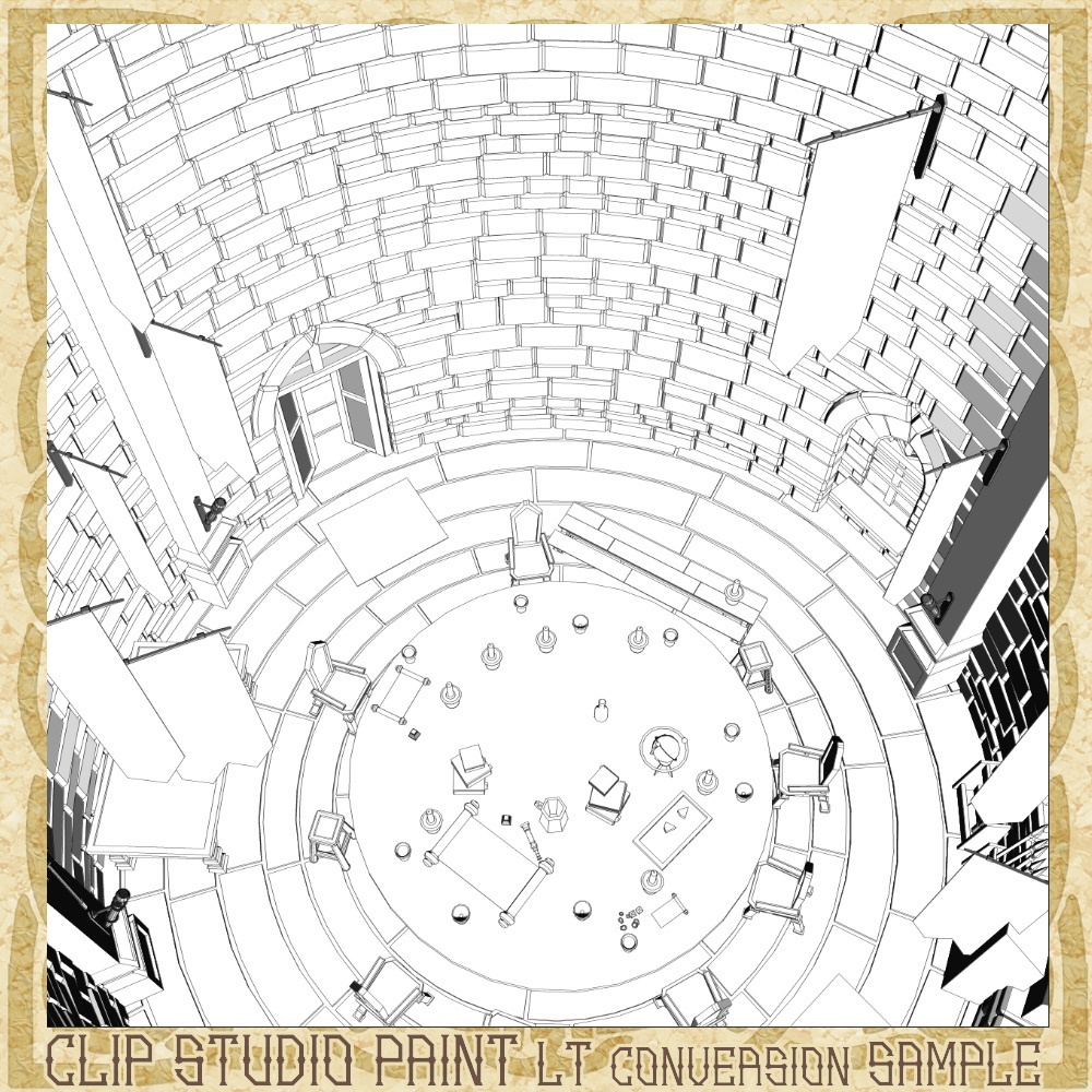 3D中世ファンタジー城砦の円卓の会議室(cs3o/fbx)