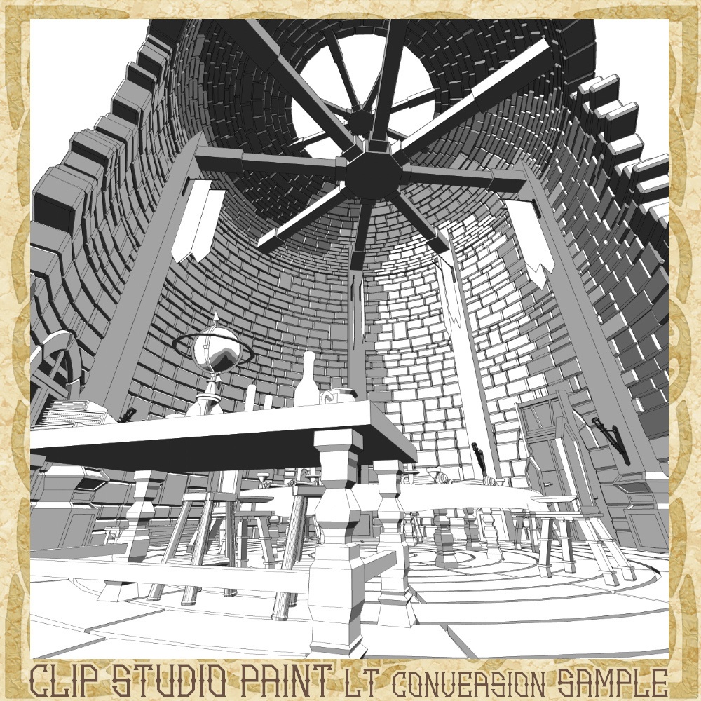 3D中世ファンタジー城砦の円卓の会議室(cs3o/fbx)