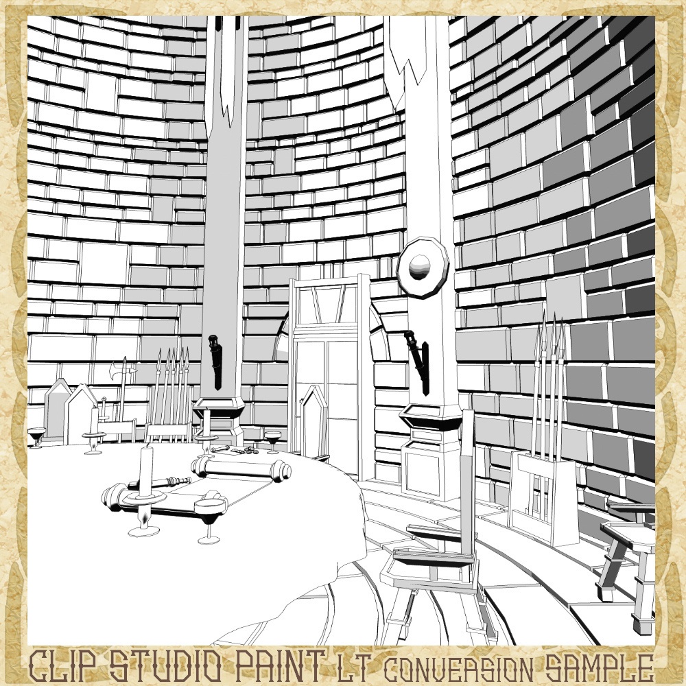 3D中世ファンタジー城砦の円卓の会議室(cs3o/fbx)