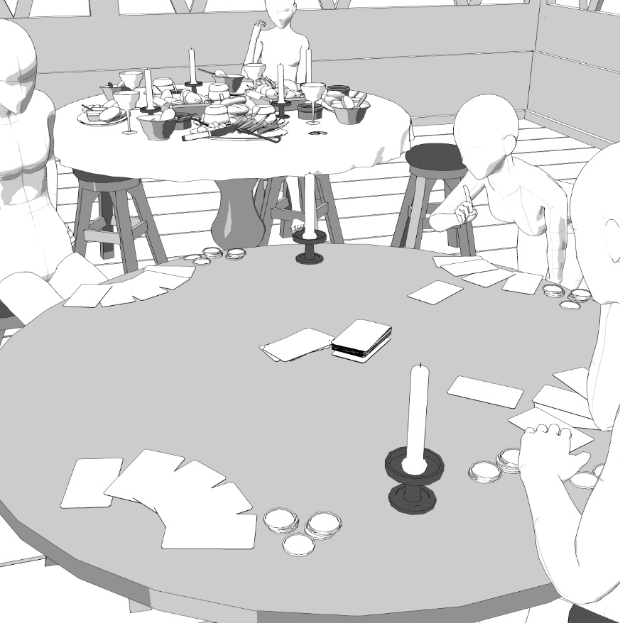 3D中世ファンタジー冒険者のテーブル(cs3o/fbx)