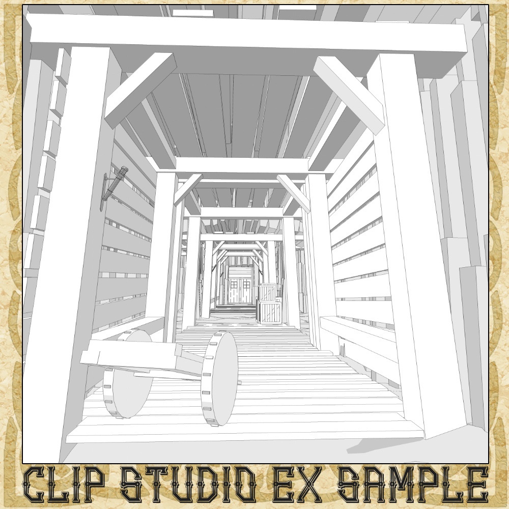 3D中世ファンタジー洞窟鉱山ダンジョンメーカー(fbx/cs3o)