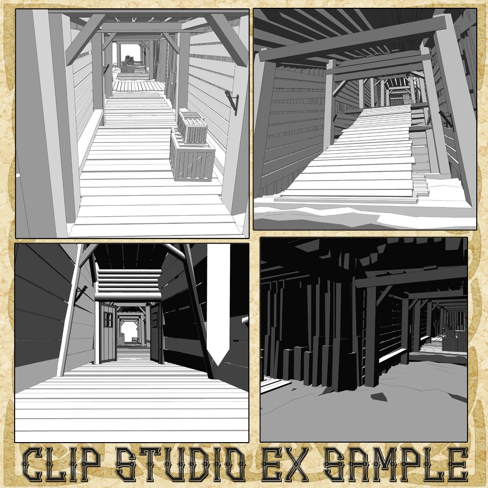 3D中世ファンタジー洞窟鉱山ダンジョンメーカー(fbx/cs3o)