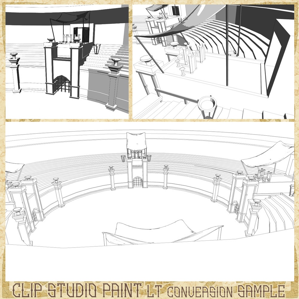 3D中世ファンタジー円形闘技場(cs3o/fbx)
