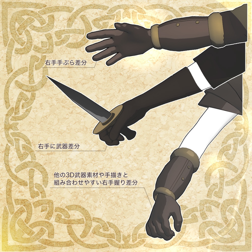 3D中世ファンタジー山賊・剣士・僧兵・盗賊(cs3o/fbx)