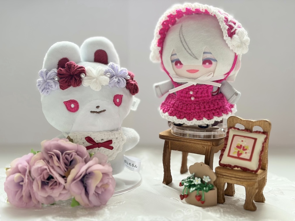 ヘッドドレスとエプロンドレスのSet(イエロー/ピンク)