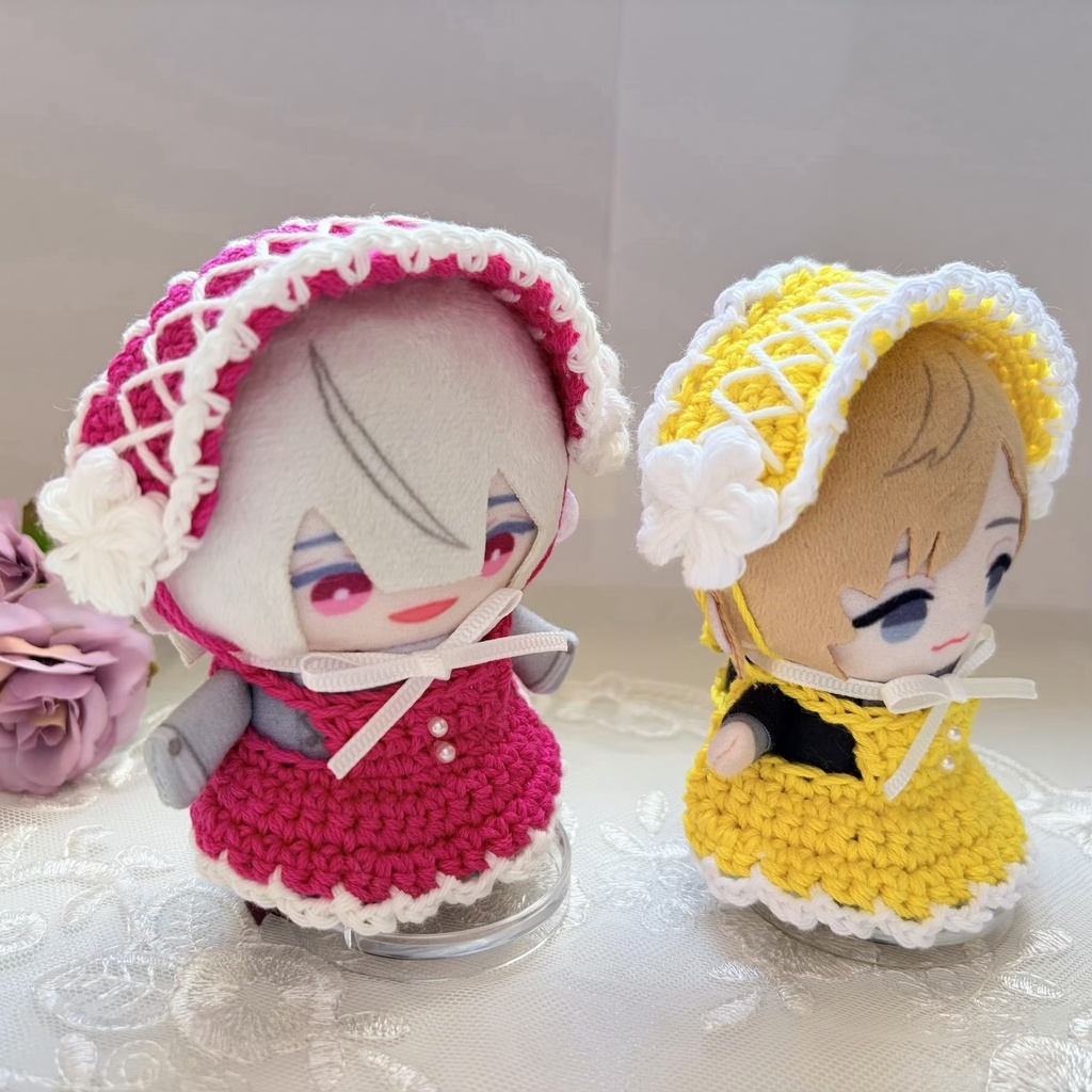 ヘッドドレスとエプロンドレスのSet(イエロー/ピンク)