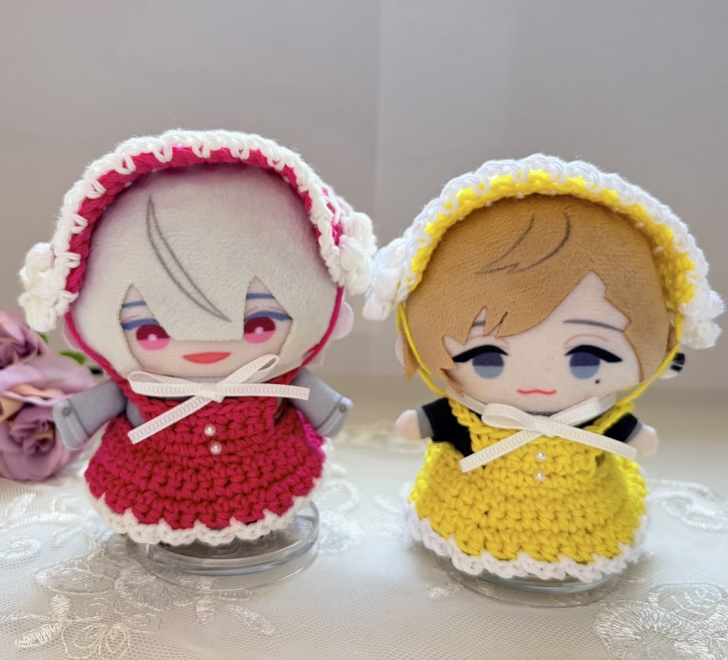 ヘッドドレスとエプロンドレスのSet(イエロー/ピンク)