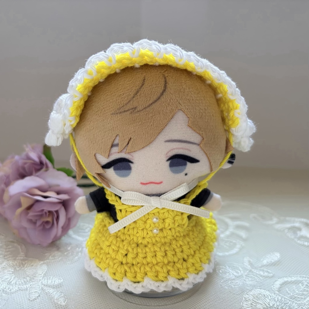 ヘッドドレスとエプロンドレスのSet(イエロー/ピンク)