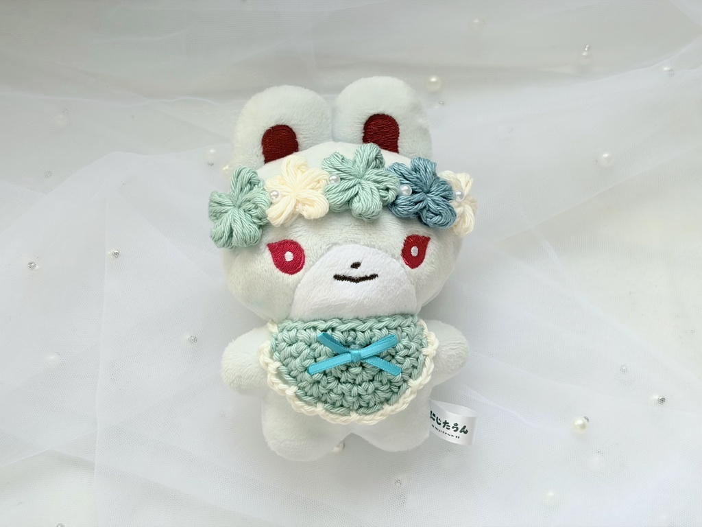 花冠とスタイのセット(Sky Blue)