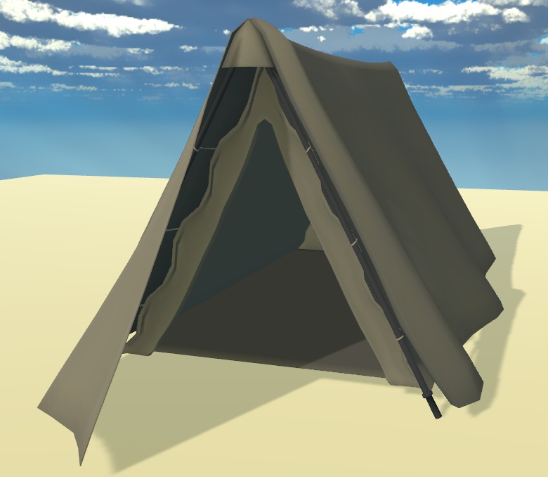 [3Dモデル]テント(開閉シェイプキー付き)
