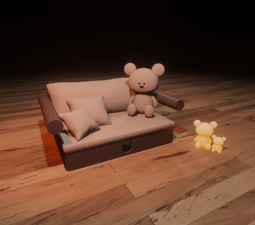くまちゃんソファ-VRChatモデル-