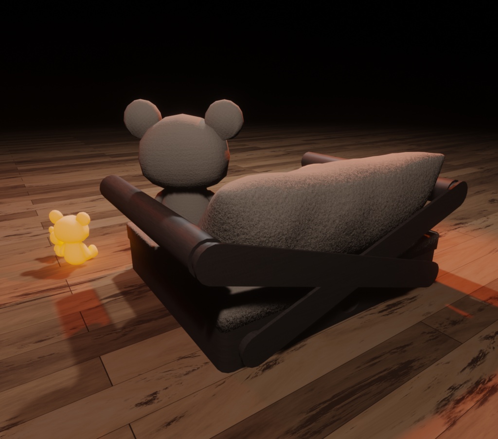 くまちゃんソファ-VRChatモデル-