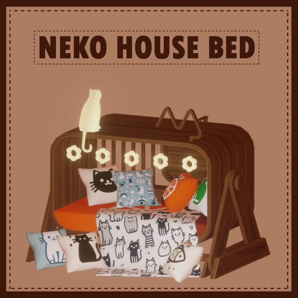 [VRC]ねこちゃんハウスベッド-NEKO HOUSE BED-